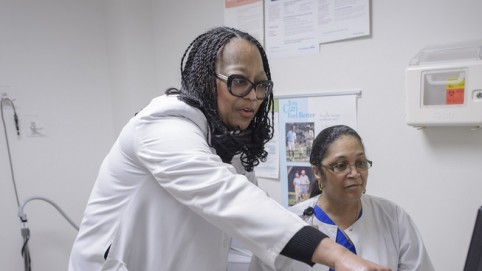 Dr. Juanita Fletcher Cone with Demetrice Franklin. 