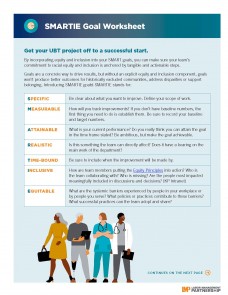 SMARTIE goal workseet with graphic of healthcare workers